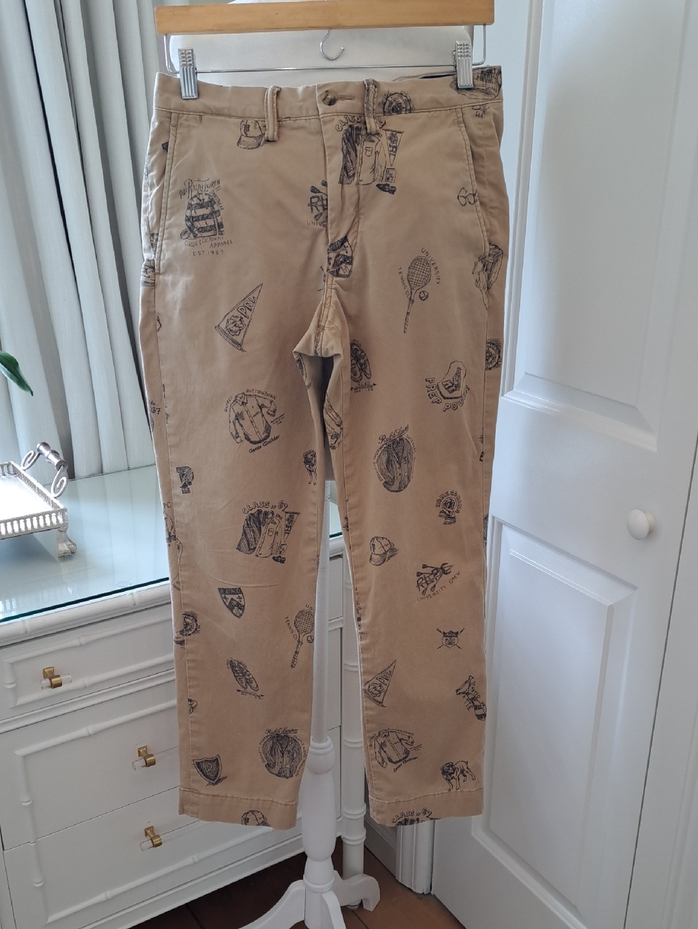 Polo Ralph Lauren Mens The Polo Chino Stretch Straight Khaki Twill Pants 30/29